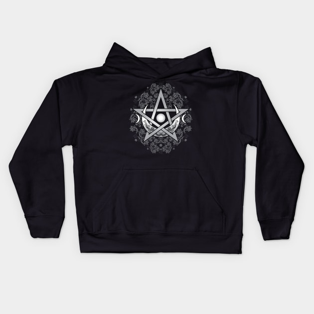 Pentagram Ornament Kids Hoodie by Nartissima